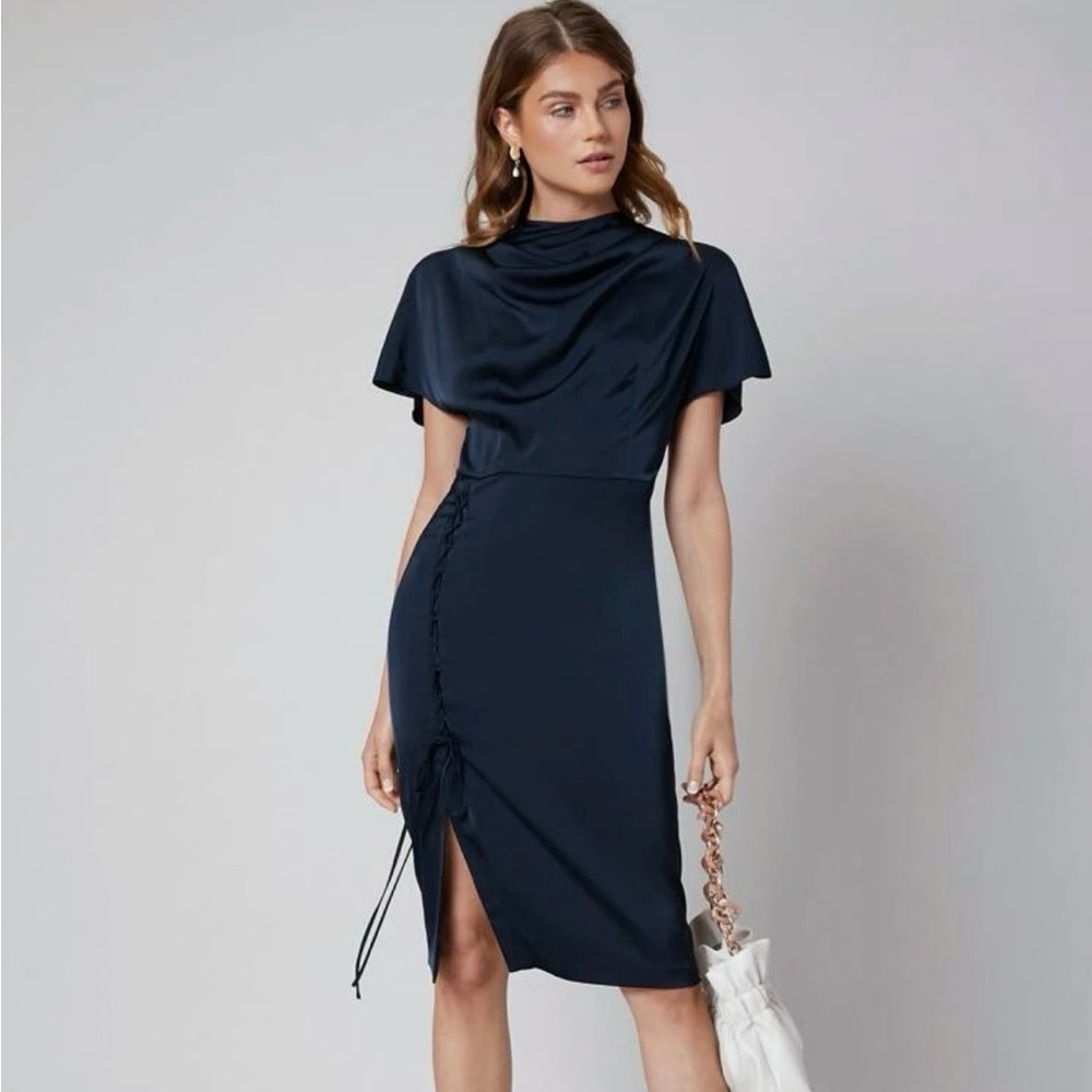 Satin Blue Dress